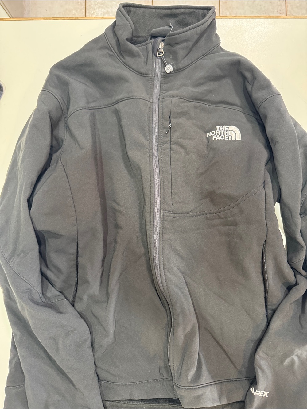 The North Face Dark Gray Full-Zip Fleece Jacket APEX